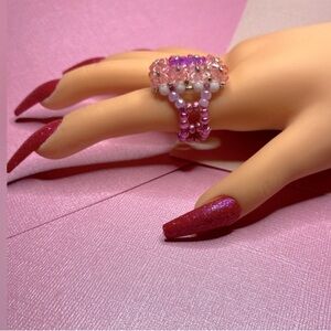 Chic Pink Beaded Hair Accessory